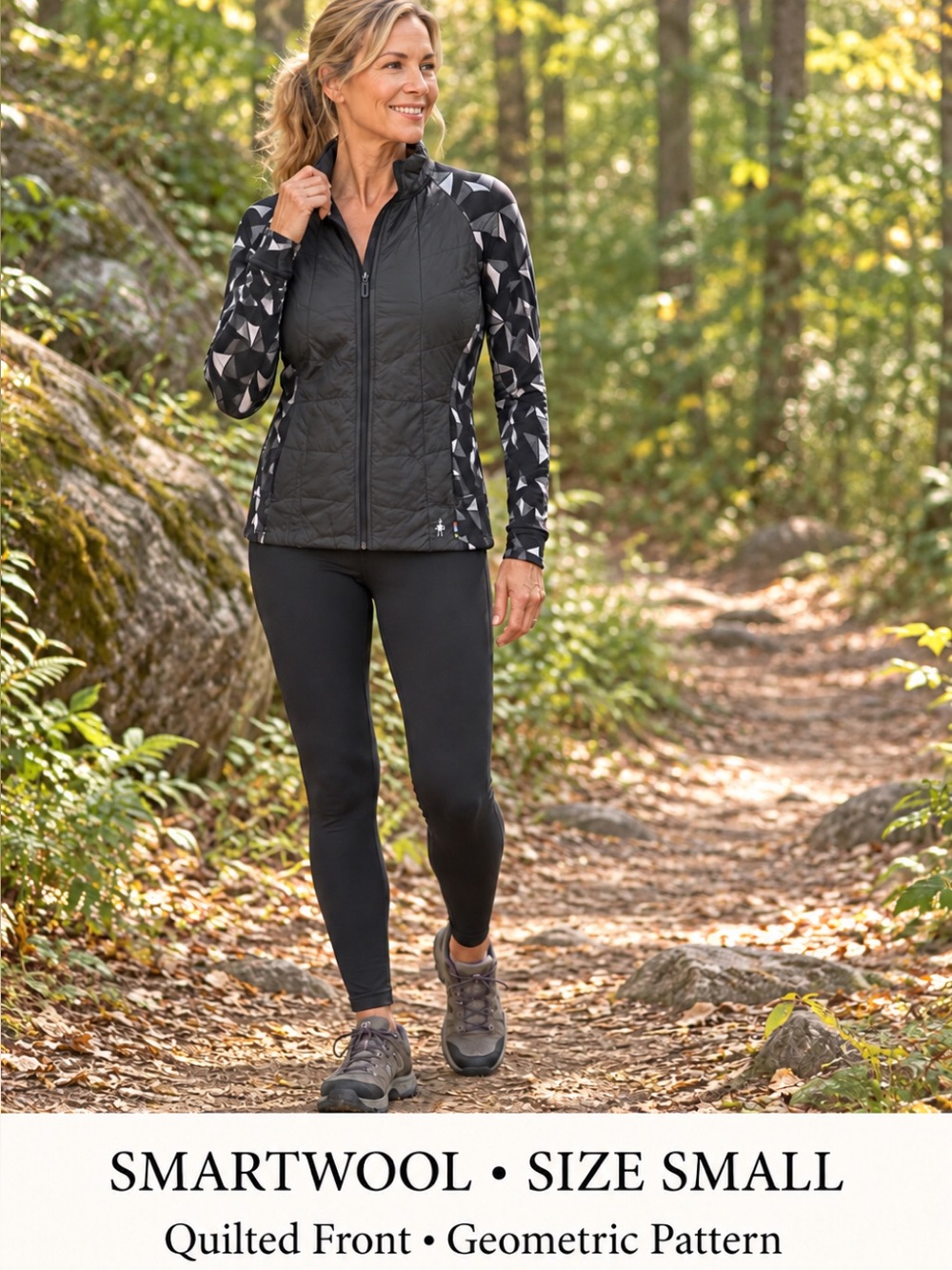 Smartwool Black Quilted-Front Active Lightweight
Zip Jacket